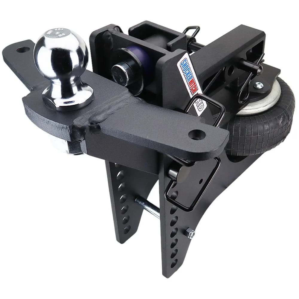 Shocker HD Max Black Super Drop Air Hitch & Raised Ball Mount w/ 2" Ball & Sway Bar Tabs