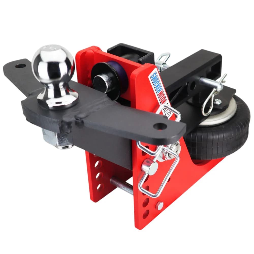 Shocker HD Air Hitch & Raised Ball Mount w/ 2" Ball & Sway Bar Tabs — Shocker bumper-pull receiver hitch (SKU SH-HD610-200-2SC)