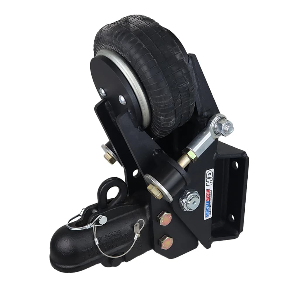 Shocker HD Trailer Tongue Air Coupler Mount 20,000lbs w/ 2-5/16" Wallace Forge Auto Locking Coupler (fits 2-5/16" Hitch Ball) — Shocker air trailer tongue mount (SKU SH-HD4500-W25620-B)