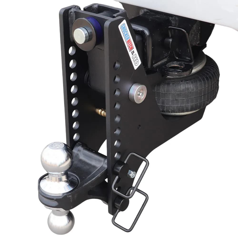 Shocker HD Max Black Super Drop Air Hitch & Chrome Combo Ball Mount