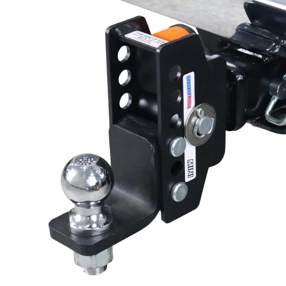Shocker Mini Cushion Hitch w/ Pins & 2" Ball Mount — Shocker bumper-pull receiver hitch (SKU SH-M100-300-2)